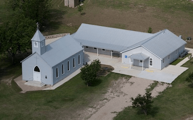 aerial view of st paul lutheran church at cave creek